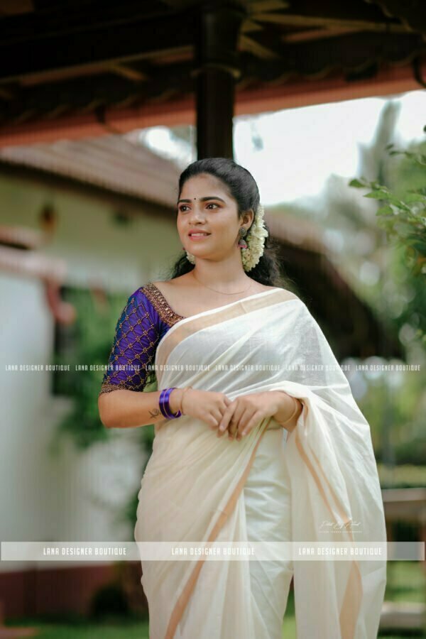 NEw Indian Traditional Ethnic Wear Kasavu Onam Kerala Suit For Women Only  Top FS | eBay