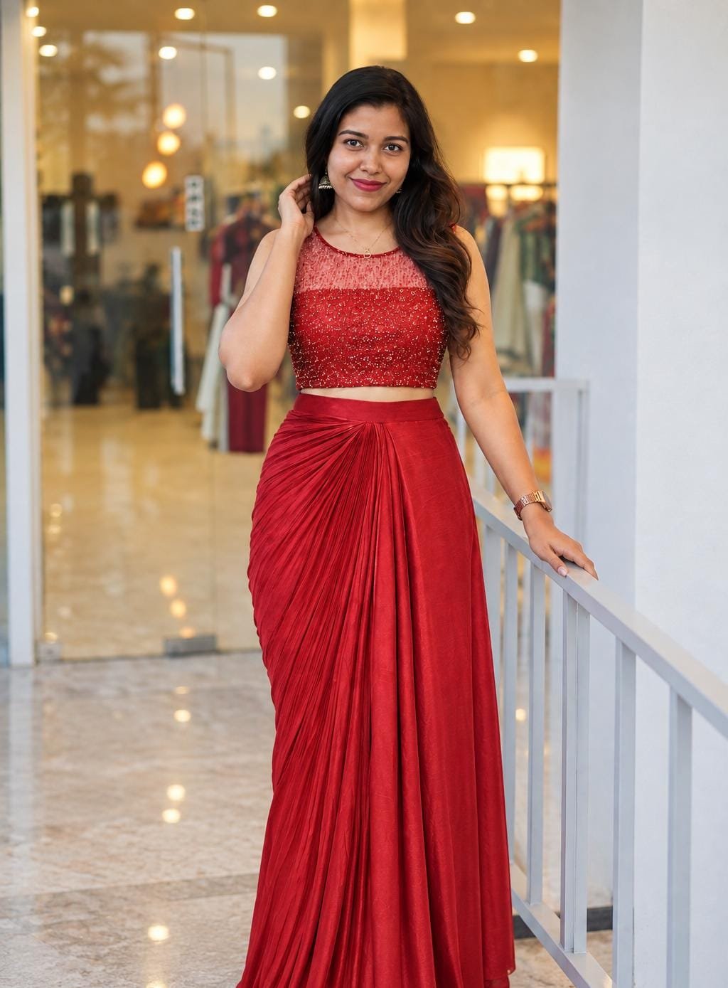 Draped skirt and top:LN67324